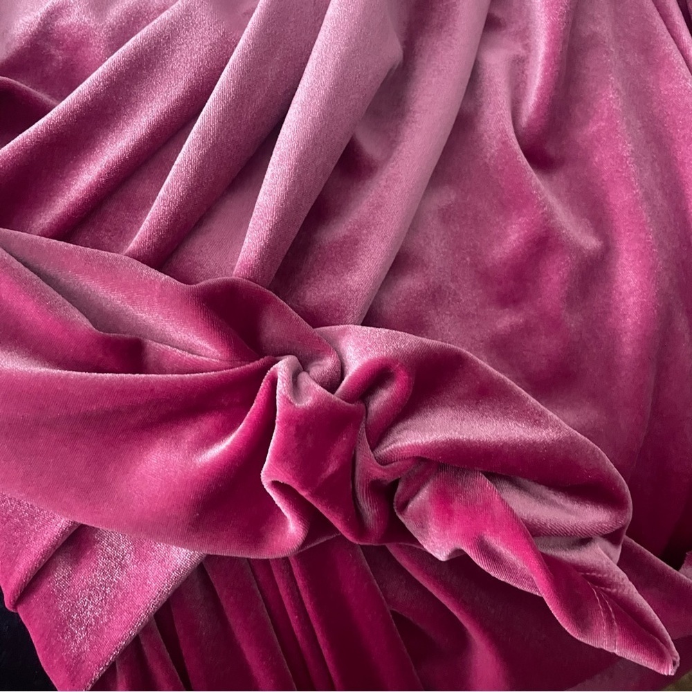 Michael Costello x REVOLVE Velvet Ruched Pink/Berry Dress XXS NWT - Picture 6 of 8